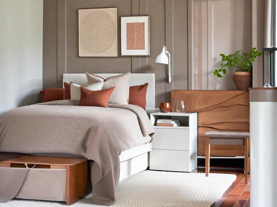 Serene muted bedroom decor