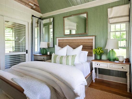 Serene sea green guest room