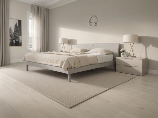 Serene minimalist white bedroom