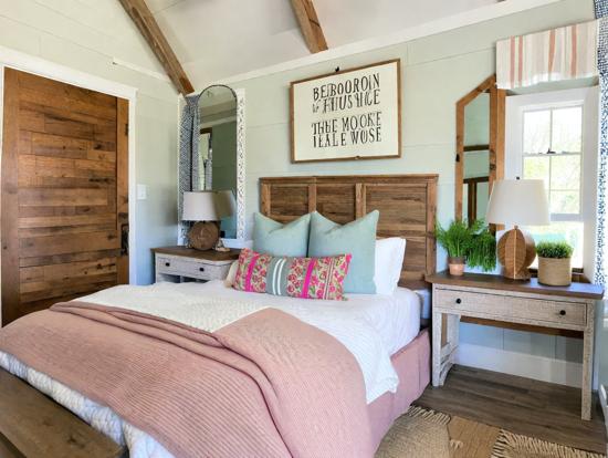 Bright cozy cottage bedroom