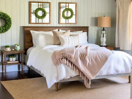 Cozy serene bedroom decor