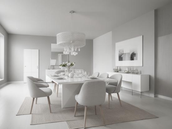 White minimalist dining room