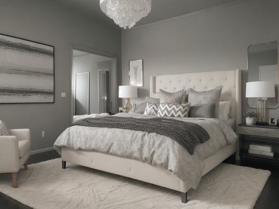 Serene grey bedroom decor