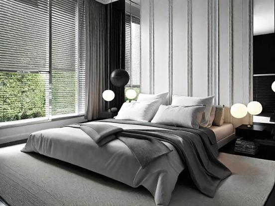 Serene grey bedroom design