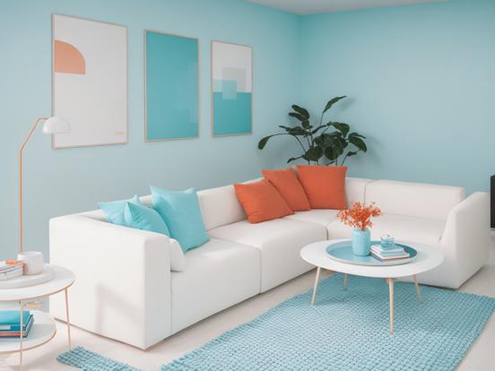 Bright living room pastels