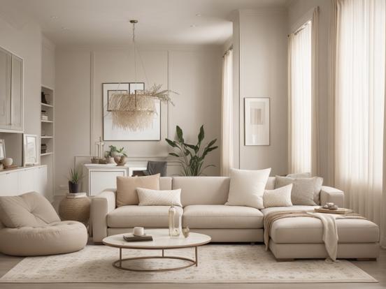 Living room with white decor