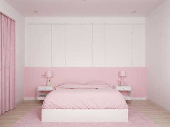 Pink girly bedroom closeup