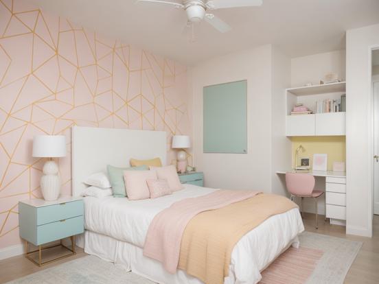 Cozy pastel child's bedroom