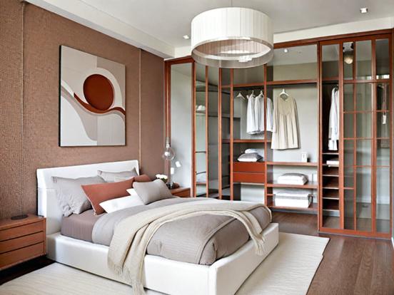 Serene brown white bedroom