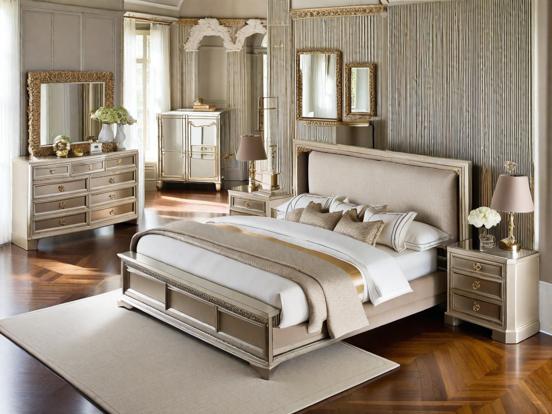 Luxury gold neoclassical bedroom