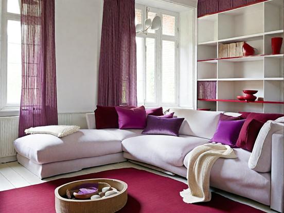 Cozy purple living room