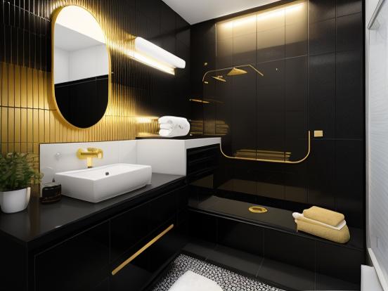 Luxury black gold bathroom