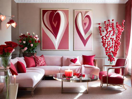 Warm pink living room decor