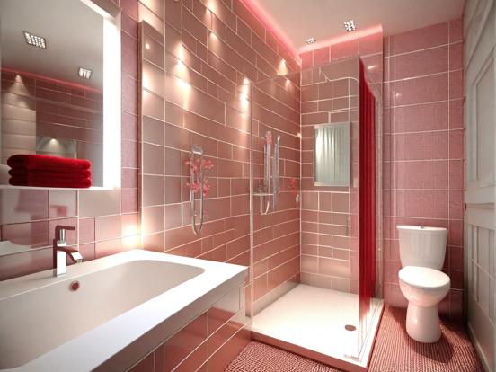 Premium pink modern bathroom