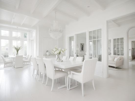 White dining room table chairs