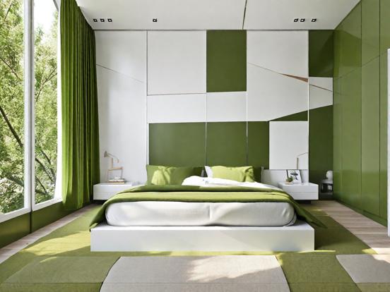 green bedroom