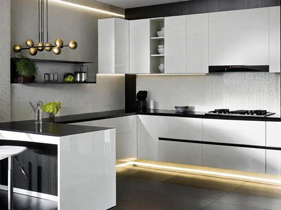 Luxury black white kitchen