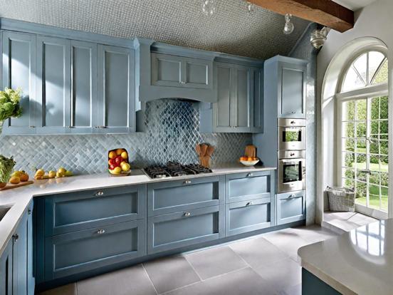 Blue cabinet luxury kitchen