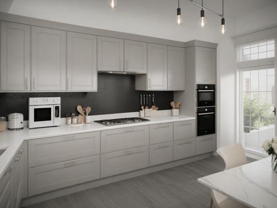 White kitchen CGI render