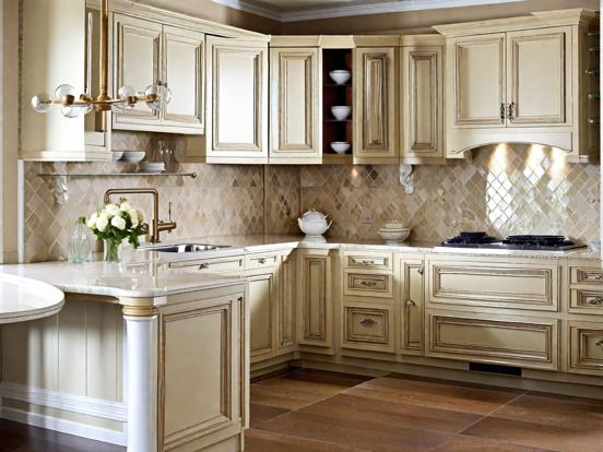 Luxury beige kitchen design