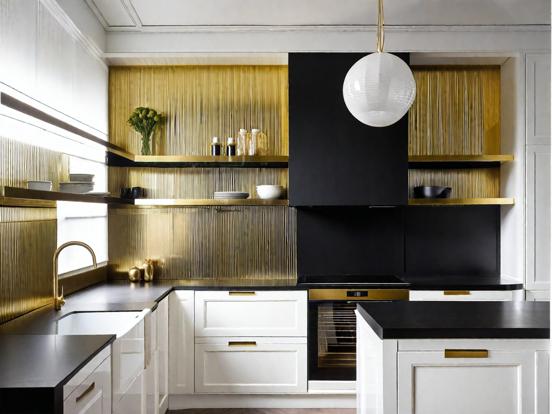 Black gold kitchen decor