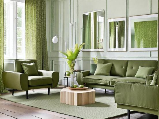 Green living room closeup