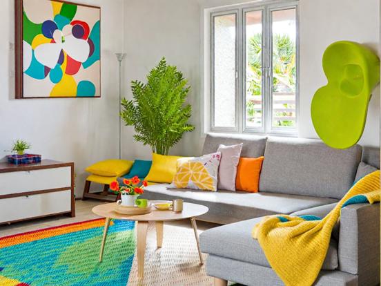 Bright colorful living room