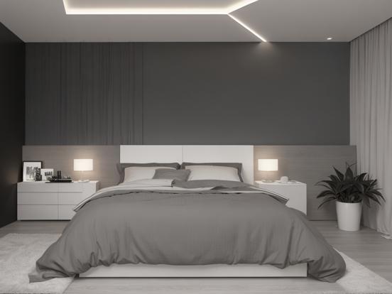 Closeup of minimalist bedroom