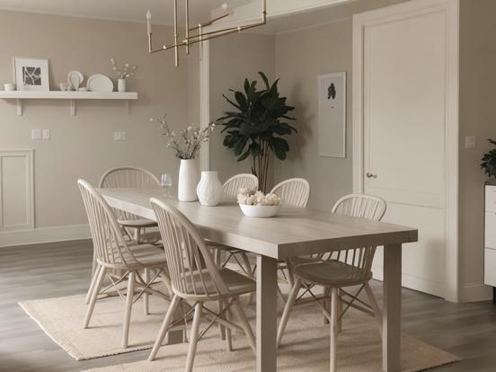 Cream dining room beige decor