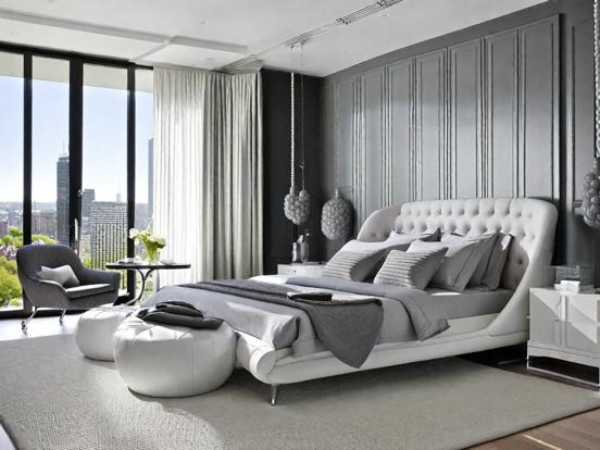 Serene grey bedroom luxury