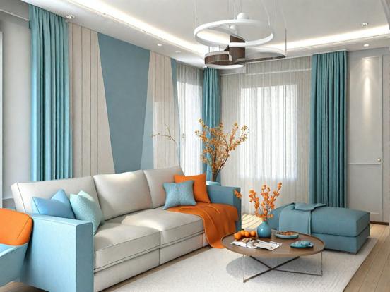 Bright colorful living room