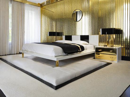 Luxurious gold bedroom decor