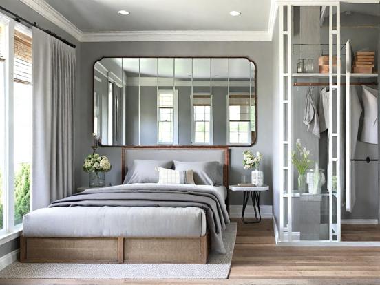 Serene silver blue bedroom