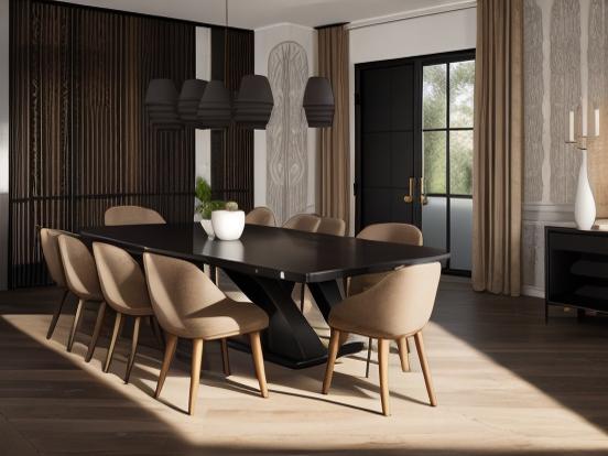 Modern dining room with furniture