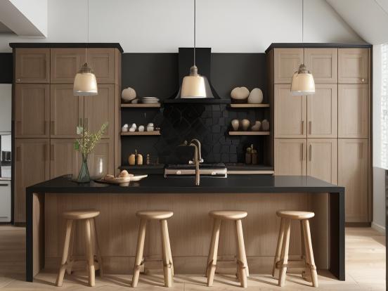 Luxury dark kitchen island