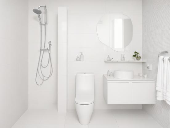 White modern bathroom design