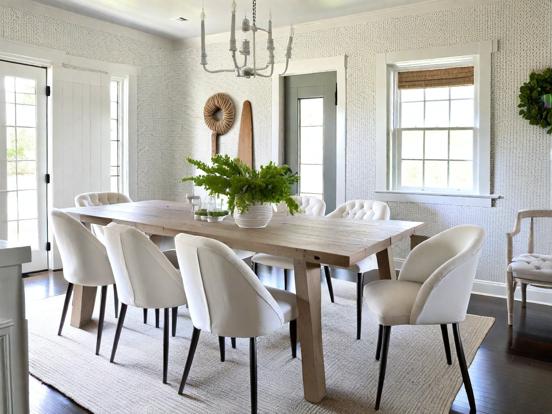 White dining table setup Houzz