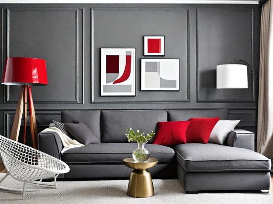 Living room with bold colors