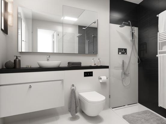 Modern BW bathroom closeup