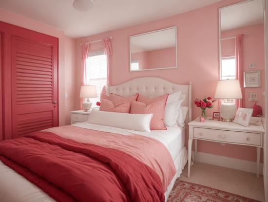 Girly pink bedroom with decor