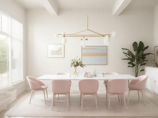 Dreamy pastel dining room