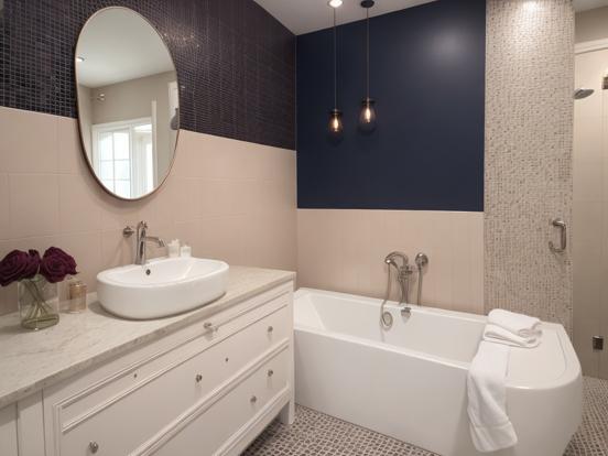 Premium bathroom blue cream design