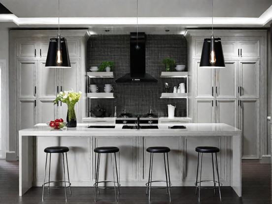 Luxury dark kitchen island