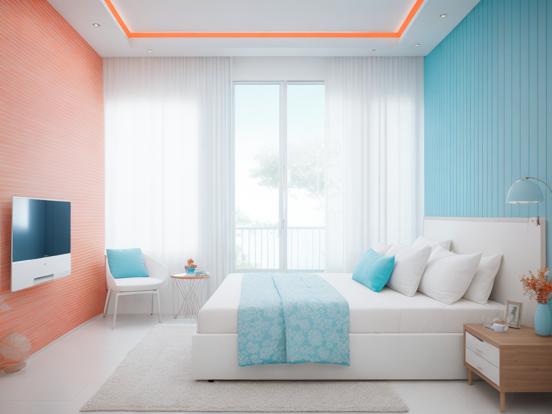 Bright colorful bedroom decor