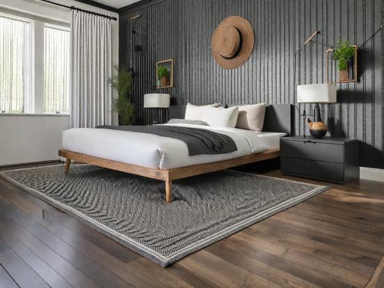 Serene zigzag floor bedroom