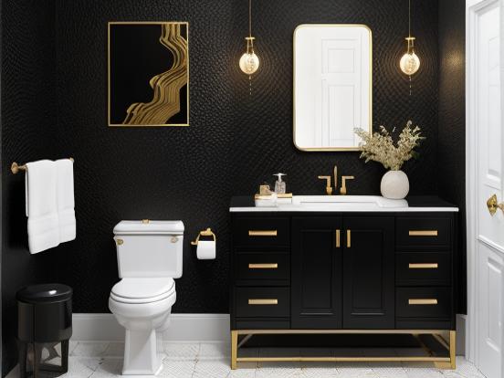 Premium gold black bathroom