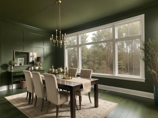 Green dining room table set