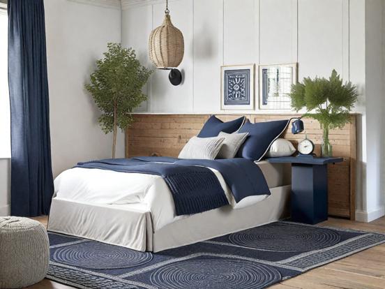 Serene blue bedroom decor