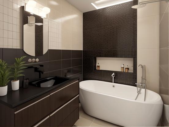 Luxury black bathroom gold tap