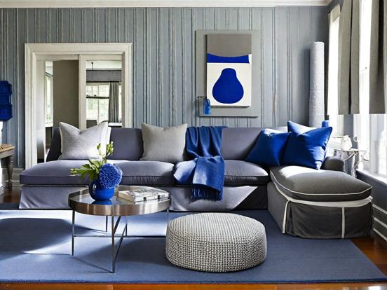 Blue gray living room decor